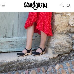 Sandgren Clog Blk Leather Great preowned Size 39/8.5